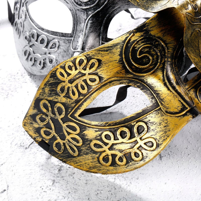 HESTYA 8 Pcs Vintage Masquerade Masks Gold Silver Carnival Antique Mask Halloween Costume Accessories for Men Women - Image 5